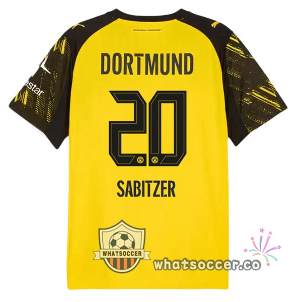 Dortmund BVB (Sabitzer 20) Home Soccer Jerseys Yellow 2025-2026