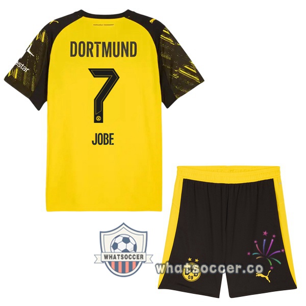 Dortmund BVB (Jobe 7) Kids Home Soccer Jerseys Yellow 2025-2026