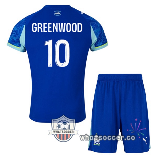 Olympique de Marseille (GREENWOOD 10) Kids Third Soccer Jerseys Blue 2025-2026