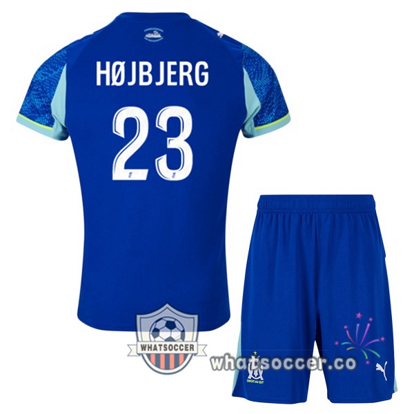 Olympique de Marseille (HØJBJERG 23) Kids Third Soccer Jerseys Blue 2025-2026
