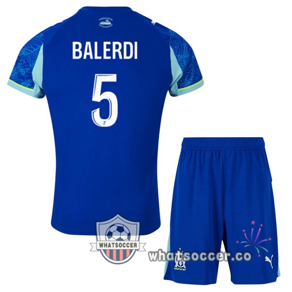 Olympique de Marseille (BALERDI 5) Kids Third Soccer Jerseys Blue 2025-2026