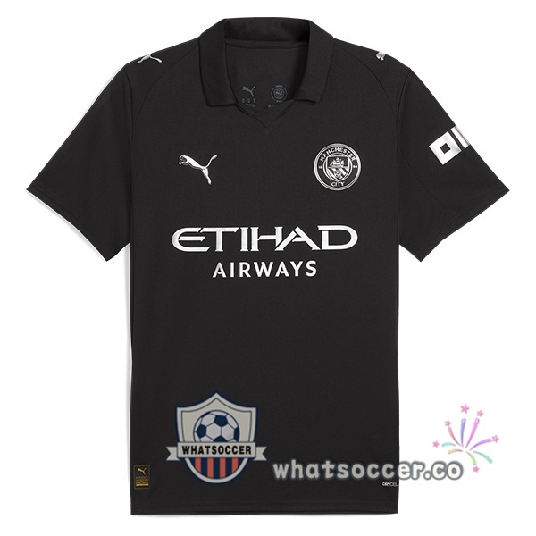 Manchester City Away Soccer Jerseys Black 2025-2026