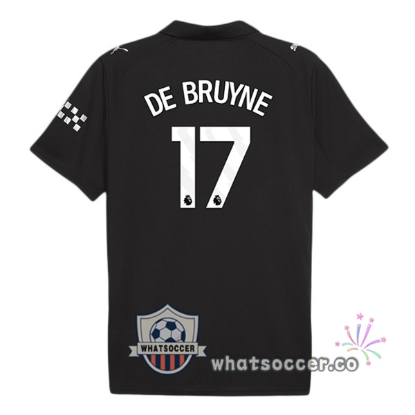 Manchester City (Kevin De Bruyne 17) Away Soccer Jerseys Black 2025-2026