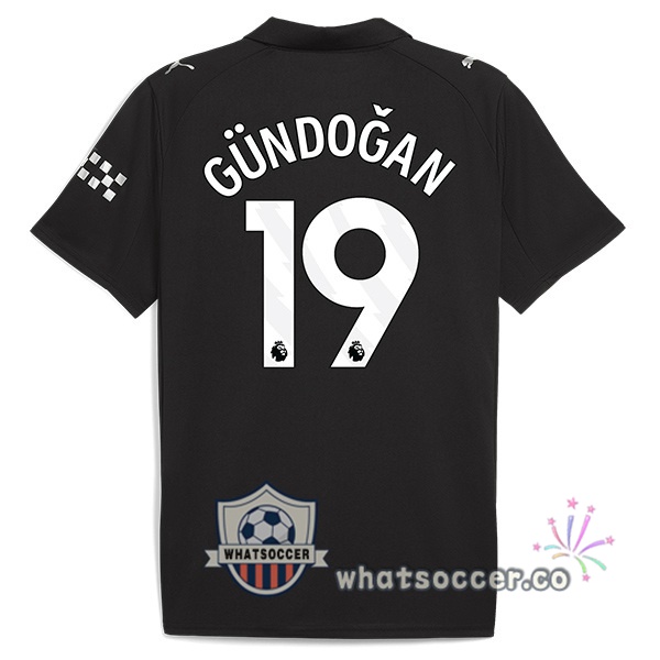 Manchester City (Ilkay Gündoğan 19) Away Soccer Jerseys Black 2025-2026