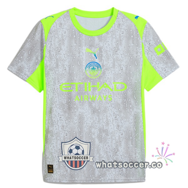 Manchester City Third Soccer Jerseys Gray Green 2025-2026