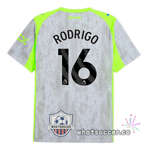 Manchester City (Rodrigo 16) Third Soccer Jerseys Gray Green 2025-2026