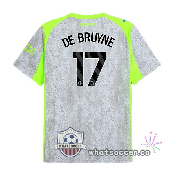 Manchester City (Kevin De Bruyne 17) Third Soccer Jerseys Gray Green 2025-2026