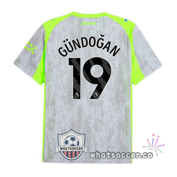 Manchester City (Ilkay Gündoğan 19) Third Soccer Jerseys Gray Green 2025-2026