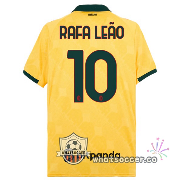 AC Milan (Rafa Leão 10) Third Soccer Jerseys Yellow 2025-2026