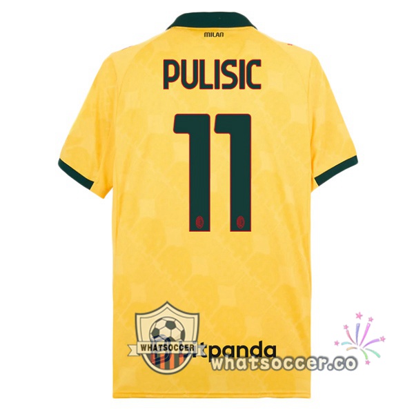 AC Milan (Pulisic 11) Third Soccer Jerseys Yellow 2025-2026