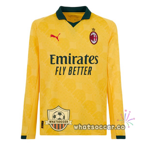 AC Milan Third Soccer Jerseys Long Sleeve Yellow 2025-2026