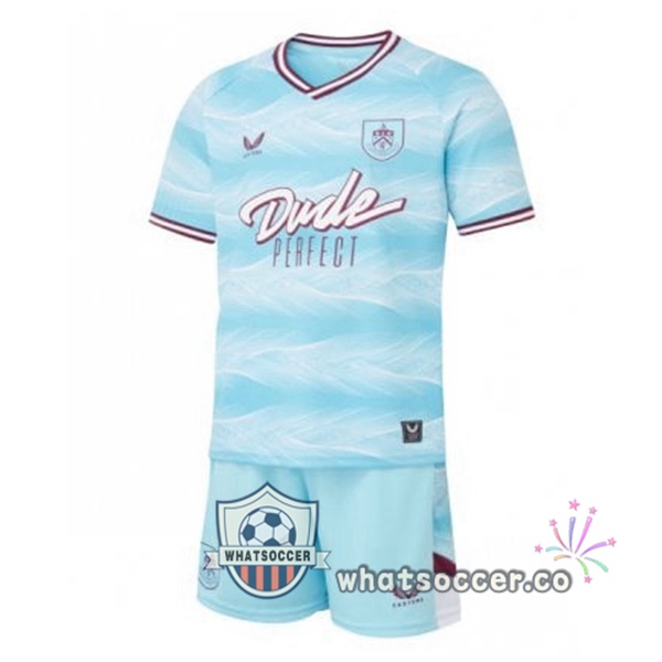 Burnley Kids Away Soccer Jerseys Blue 2025-2026