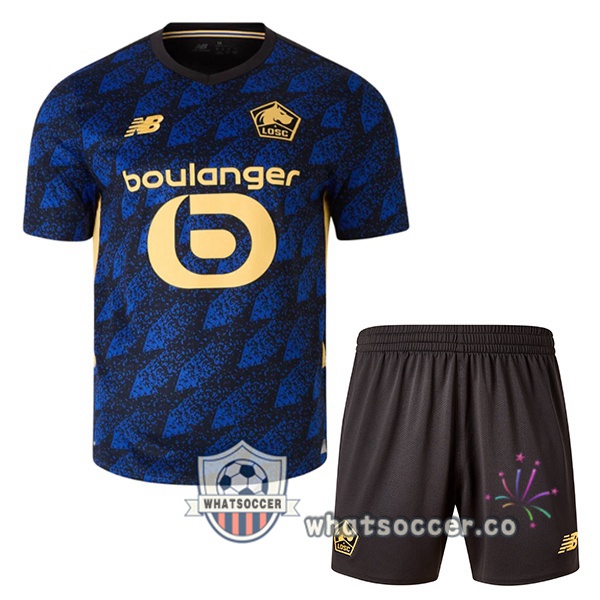 Lille OSC Kids Third Soccer Jerseys Blue Black 2025-2026
