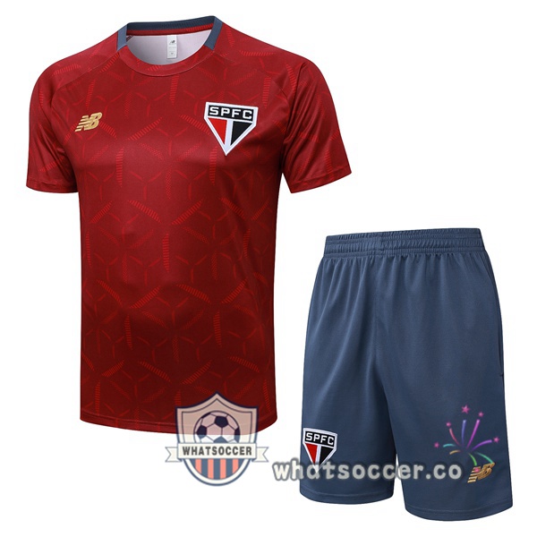 Sao Paulo FC Training T-Shirts + Shorts Red 2025-2026