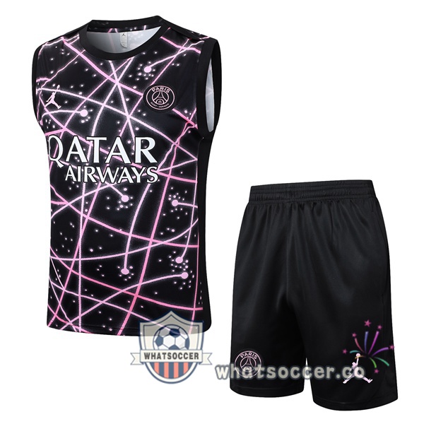 Jordan Paris PSG Soccer Vest + Shorts Black 2025-2026