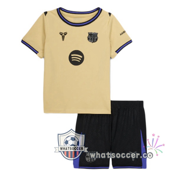 FC Barcelona Kids Away Soccer Jerseys Yellow 2025-2026