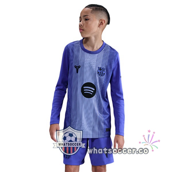 FC Barcelona Kids Goalkeeper Soccer Jerseys Long Sleeve Purple 2025-2026