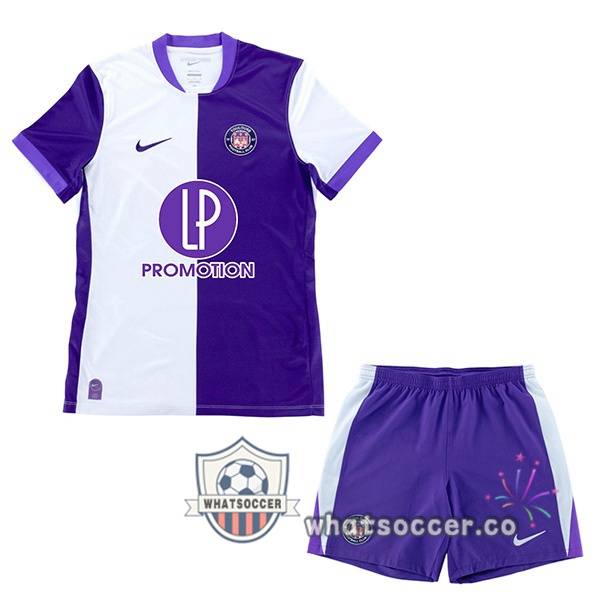 Toulouse Kids Home Soccer Jerseys Purple White 2025-2026