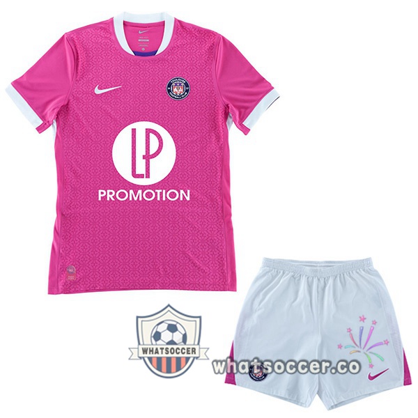Toulouse Kids Away Soccer Jerseys Rose 2025-2026