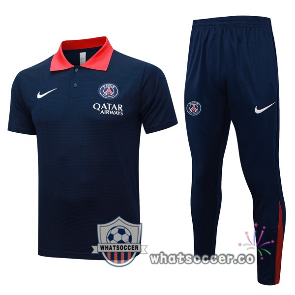 Training Polo Paris PSG + Pants Blue Royal 2025-2026