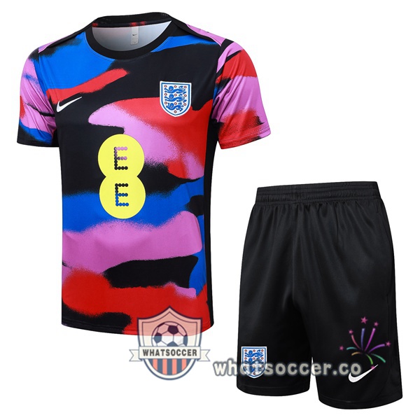 England Training T-Shirts + Shorts Blue Red Black 2025-2026