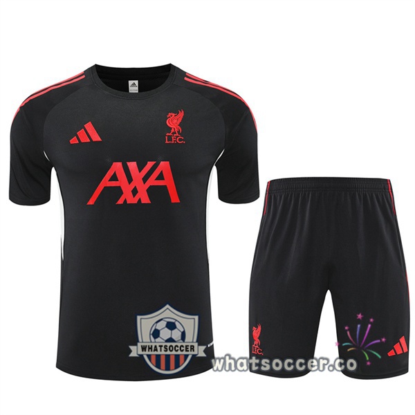 FC Liverpool Training T-Shirts + Shorts Black 2025-2026