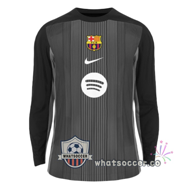 FC Barcelona Goalkeeper Soccer Jerseys Long Sleeve Black 2025-2026