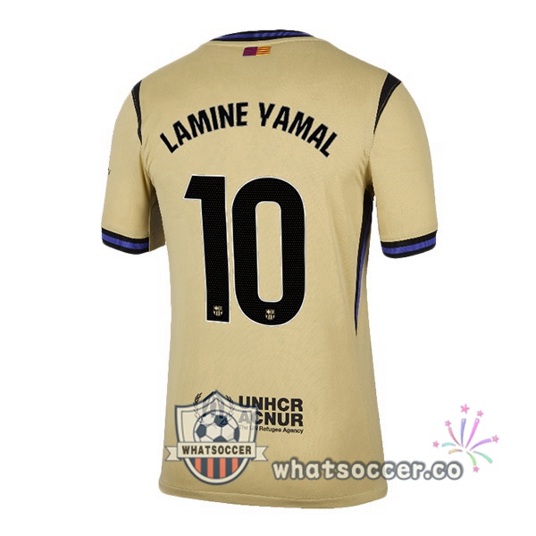 FC Barcelona (LAMINE YAMAL 10) Away Soccer Jerseys Yellow 2025-2026