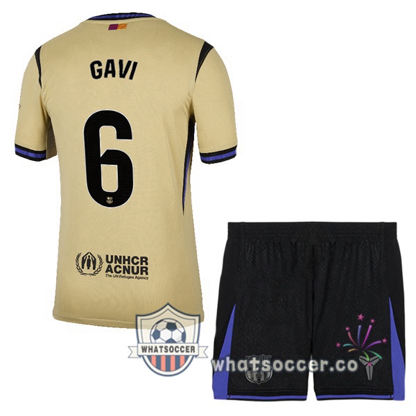 FC Barcelona (GAVI 6) Kids Away Soccer Jerseys Yellow 2025-2026