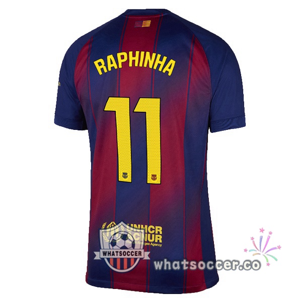 FC Barcelona (RAPHINHA 11) Home Soccer Jerseys Blue Red 2025-2026