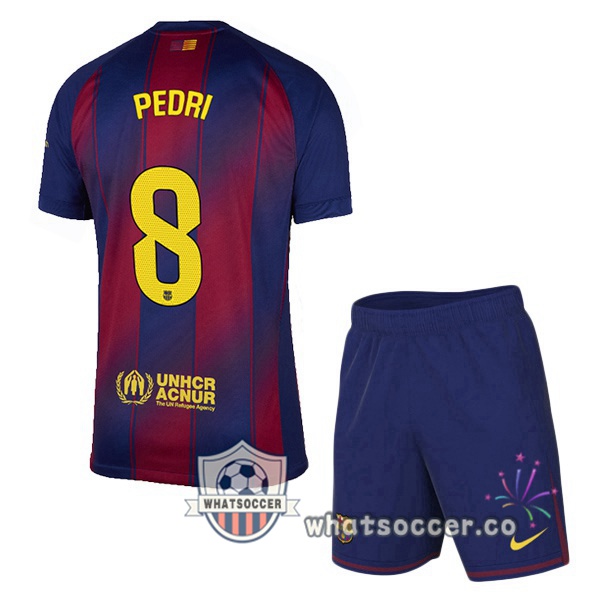 FC Barcelona (PEDRI 8) Kids Home Soccer Jerseys Blue Red 2025-2026