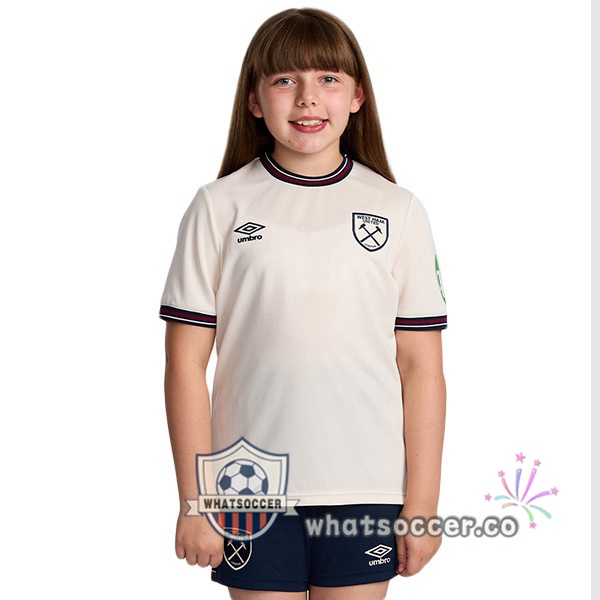 West Ham United Kids Away Soccer Jerseys White 2025-2026
