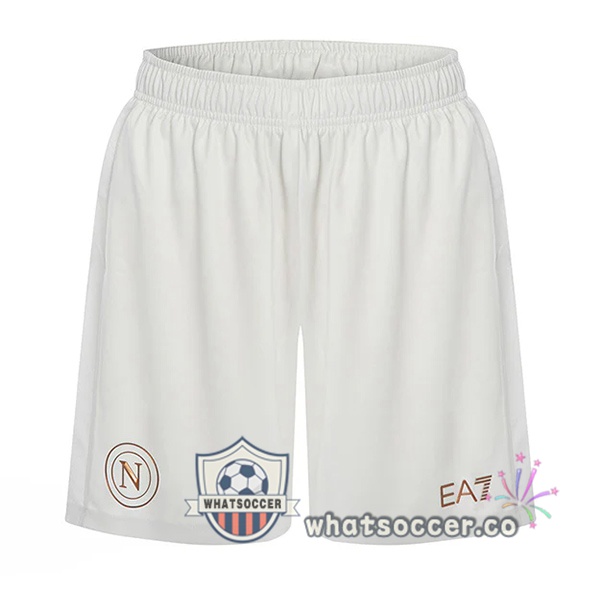 SSC Napoli Away Soccer Shorts White 2025-2026