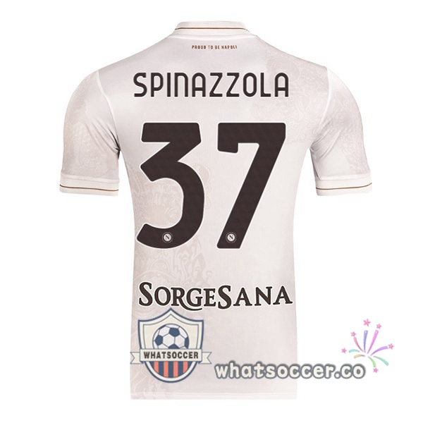 SSC Napoli (Leonardo Spinazzola 37) Away Soccer Jerseys White 2025-2026