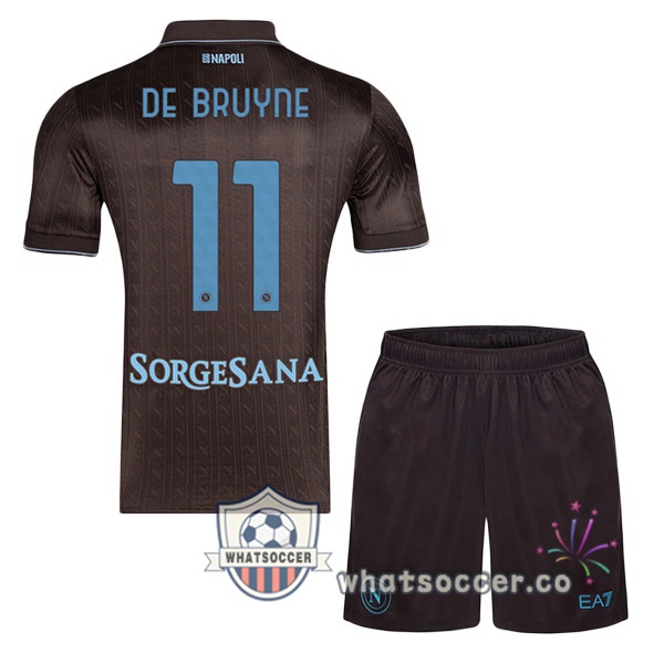 SSC Napoli (Kevin De Bruyne 11) Kids Third Soccer Jerseys Marron 2025-2026
