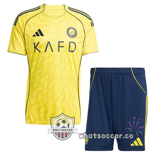 Al-Nassr FC Kids Home Soccer Jerseys Yellow 2025-2026
