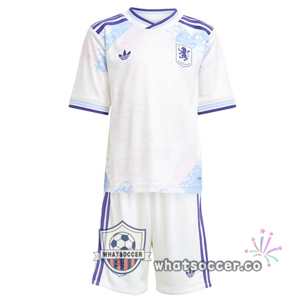 Aston Villa Kids Third Soccer Jerseys White 2025-2026