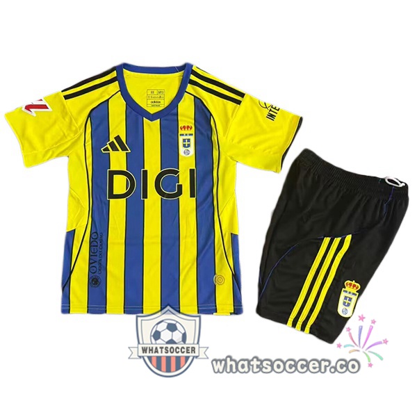 Real Oviedo Kids Away Soccer Jerseys Yellow 2025-2026