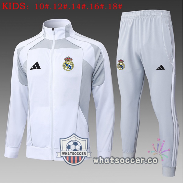 Training Jacket Real Madrid Kids White 2025-2026