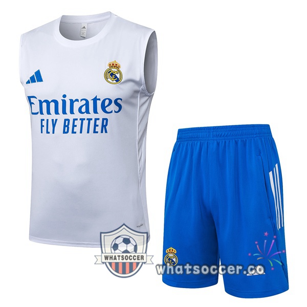 Real Madrid Soccer Vest + Shorts White 2025-2026