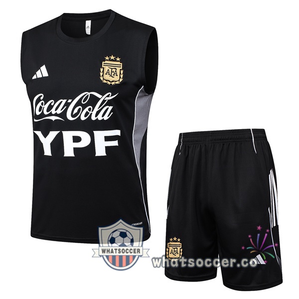 Argentina Soccer Vest + Shorts Black 2025-2026