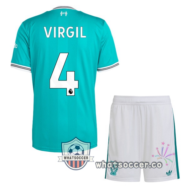 FC Liverpool (VIRGIL 4) Kids Third Soccer Jerseys Green 2025-2026