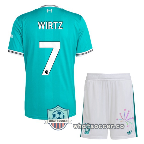 FC Liverpool (WIRTZ 7) Kids Third Soccer Jerseys Green 2025-2026