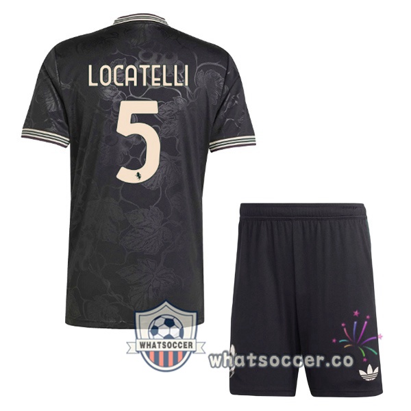 Juventus (LOCATELLI 5) Kids Third Soccer Jerseys Black 2025-2026