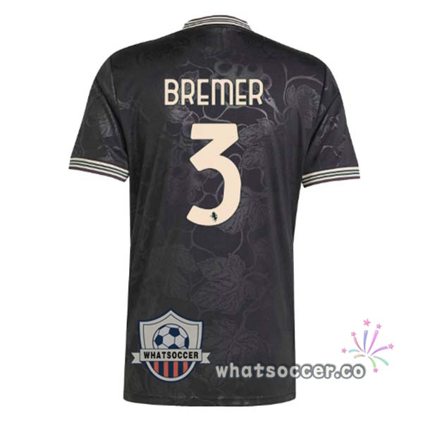 Juventus (BREMER 3) Third Soccer Jerseys Black 2025-2026