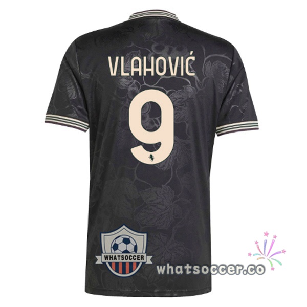 Juventus (VLAHOVIĆ 9) Third Soccer Jerseys Black 2025-2026