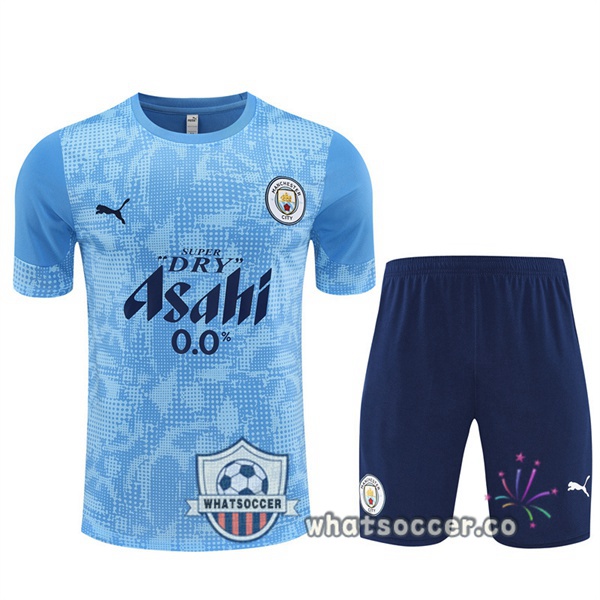 Manchester City Training T-Shirts + Shorts Blue 2025-2026
