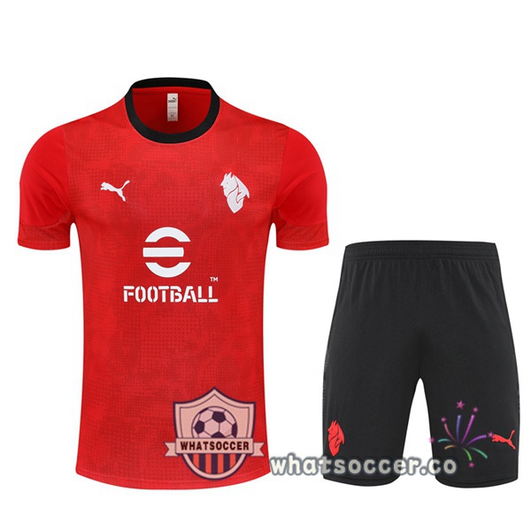 AC Milan Training T-Shirts + Shorts Red 2025-2026