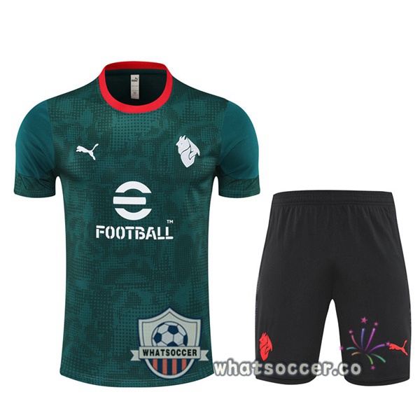 AC Milan Training T-Shirts + Shorts Green 2025-2026