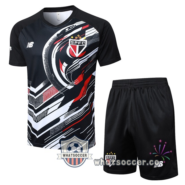 Sao Paulo FC Training T-Shirts + Shorts Black 2025-2026
